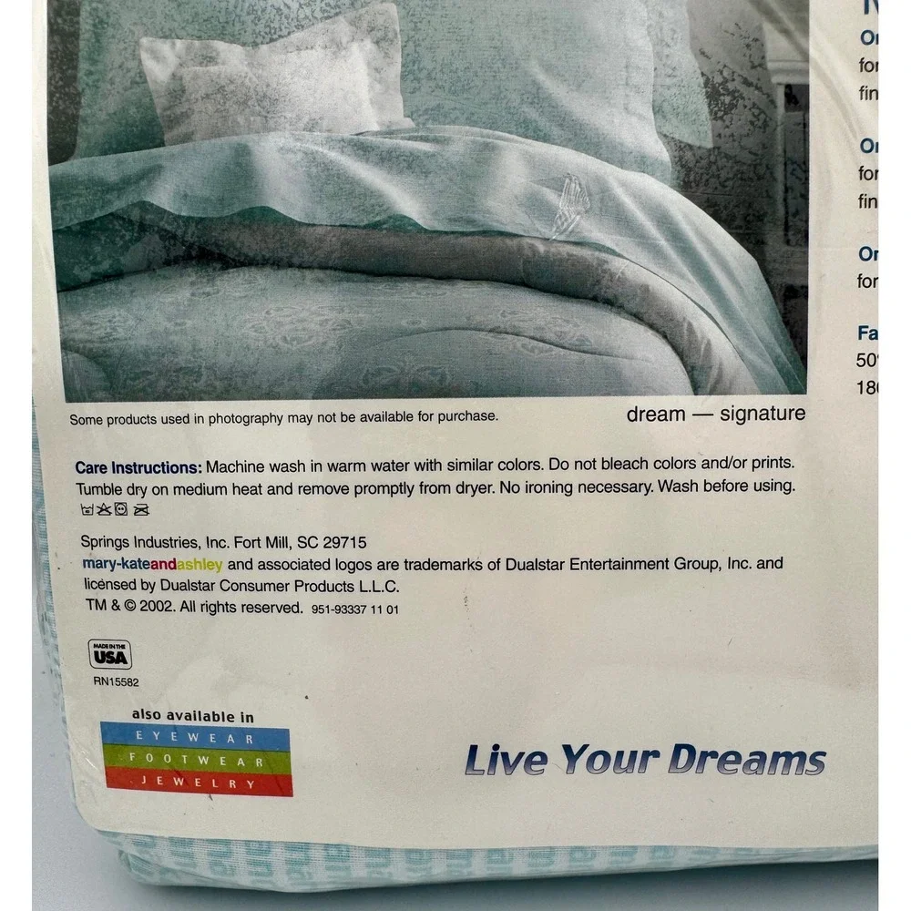 VTG 2002 Mary-Kate and Ashley Twin Sheet Set New Sealed Fashion for Real Girls